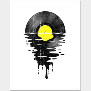 Cool Music Vinyl Retro Vintage Yellow Posters and Art